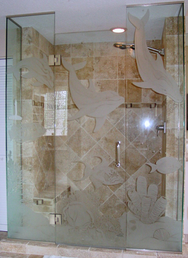 Etched Glass Shower Doors Barefoot Beach, Florida